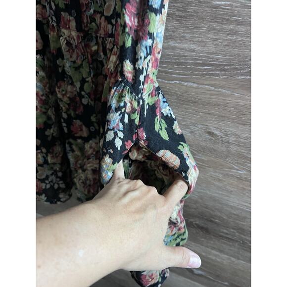 Ralph Lauren Women Tunic Top Mini Dress Size Large Pocket Floral V Neck Cottage - Picture 6 of 8